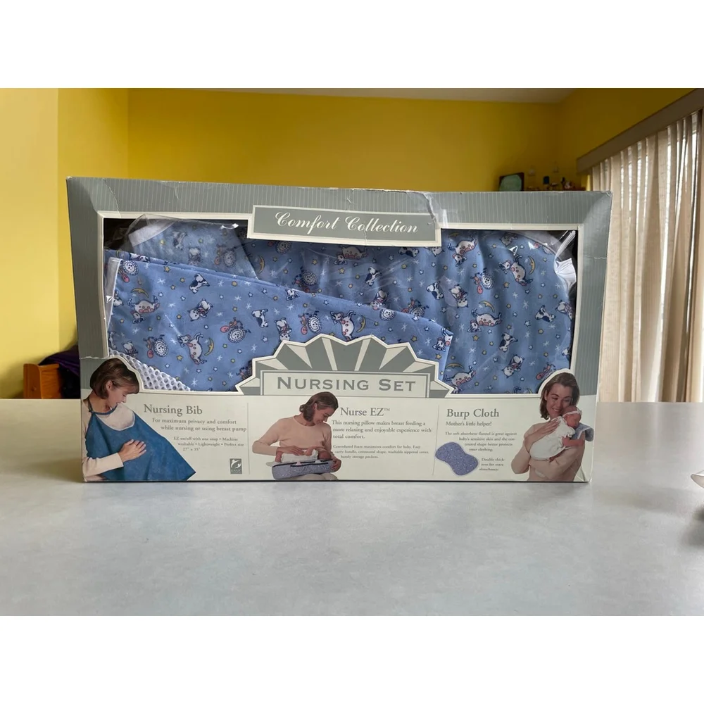 Baby Comfort Collection Blue & White Nursing Set One Size